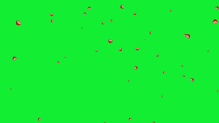 3d heart falling from top to bottom on a green background. Heart animation with key color. Women's day, Valentine's Day, and Wedding day heart animation. Key color, Chroma key. | Shutterstock HD Video #1098744457