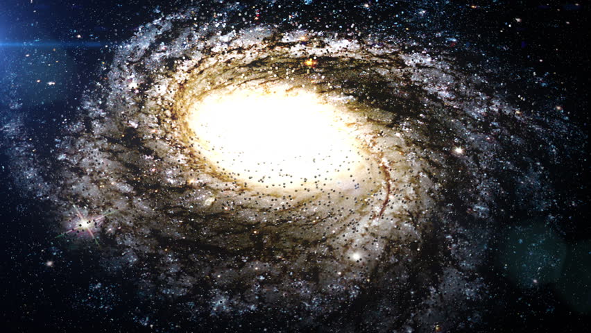 A spiral galaxy twinkling as it drifts in space | Shutterstock HD Video #1098748425