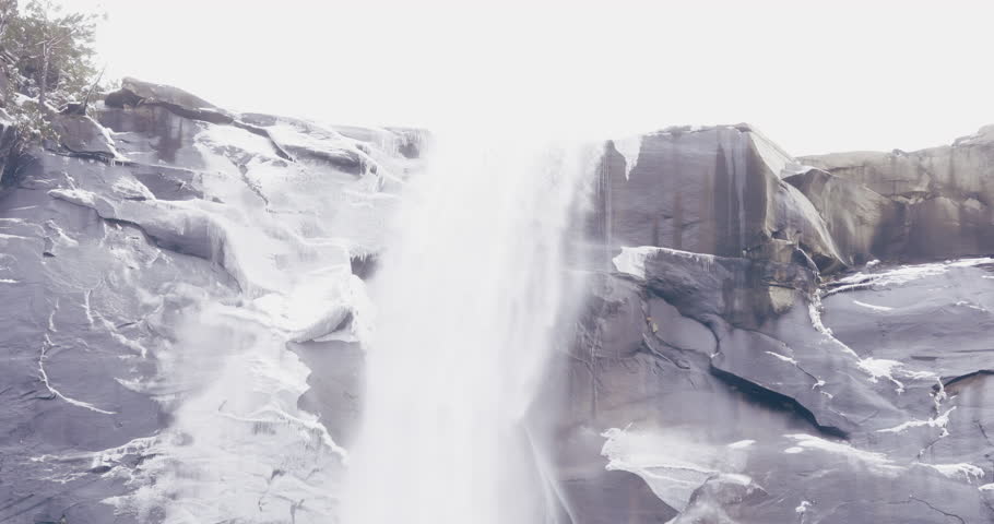 Bridal Veil Falls, Yosemite National Park in winter, California, USA