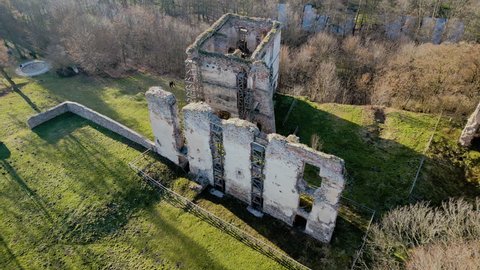 Premium Photo  Aerial view of a medieval castle fortress in the city of  klodzko poland