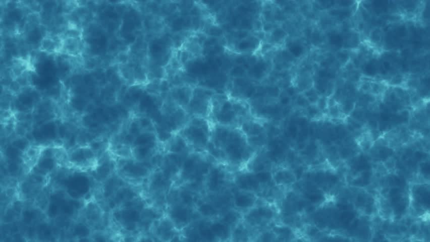 Water Caustic Background. Seamless cyclic 3D animation of blue water surface in pool. Animated texture of surface. Transparent water with refraction of sunlight and reflections on water surface.