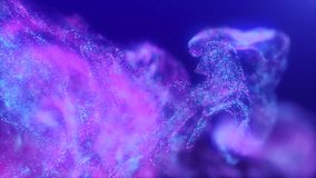 Abstract fluid explosion iridescent purple waves glowing energy magical with blur effect in liquid water. Abstract background. Video in high quality 4k, motion design - Powered by Shutterstock - Get 15% off with code: PIKWIZARD15