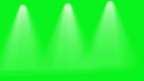 Beams lights on stage footage. Rays of light motion graphics with green screen background.