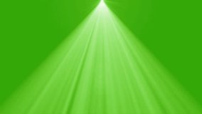 Center Beams lights on stage footage. Rays of light motion graphics with green screen background.