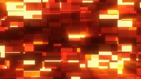 Abstract glowing light orange futuristic energy lines and stripes rectangular magic hi-tech flying horizontally. Abstract background. Video in high quality 4k, motion design