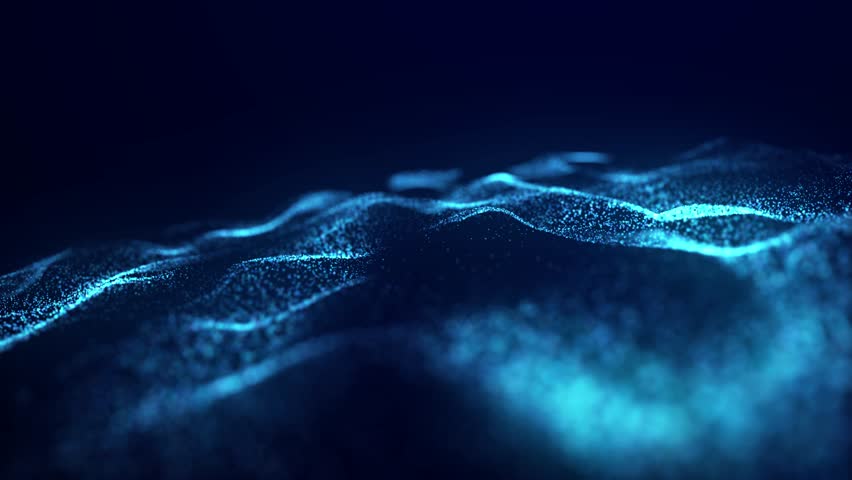 Dynamic wave of glowing particles. Digital technology background. 3d rendering. 4k animation. | Shutterstock HD Video #1098784009