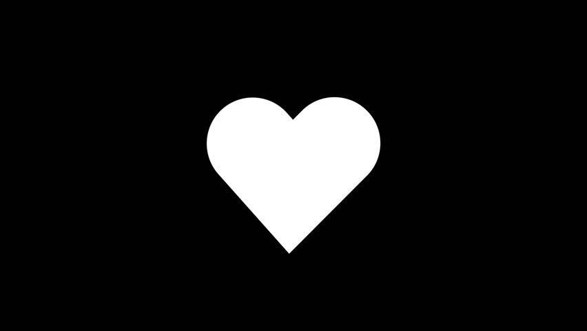 Isolated icon of heart on a black background. Valentines day. Dynamic style footage for your project. 4K video animation for motion graphics and compositing