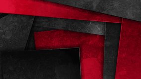 Contrast red black material geometric backgrounnd. Abstract grunge tech graphic illustration. Seamless looping motion design. Video animation Ultra HD 4K 3840x2160