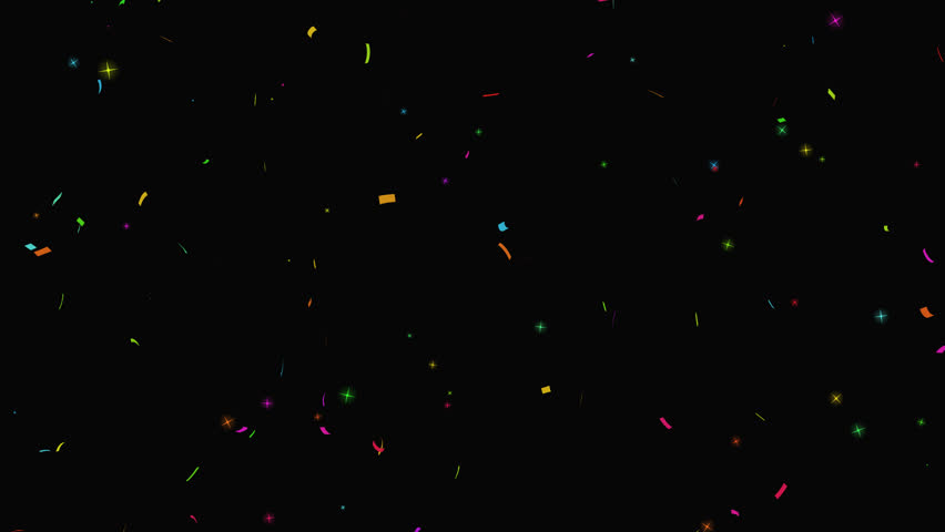Seamless Loop Colorful confetti with star particle on transparent background - Alpha channel video Royalty-Free Stock Footage #1098800977