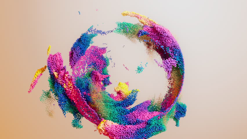 Abstract colorful particles sphere fluid motion loop. Cg animation. | Shutterstock HD Video #1098824069