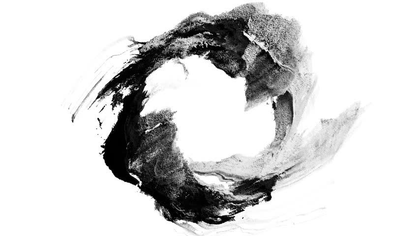 Abstract particles zen circle fluid motion loop on white background. Cg animation. | Shutterstock HD Video #1098824073