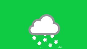 Heavy Snow Weather Concept Icon Isolated on Green Screen, Chroma Key Background for Transparent Use. 4K Ultra HD Video Motion Graphic Animation.