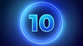 Digital Blue Neon Modern 10 Seconds Countdown Timer Clock Top 4K Clean 10 Dynamic Beautiful Circle Glitch Transition Color Animation Clean Background Design Social Media Viral Opener - Powered by Shutterstock - Get 15% off with code: PIKWIZARD15