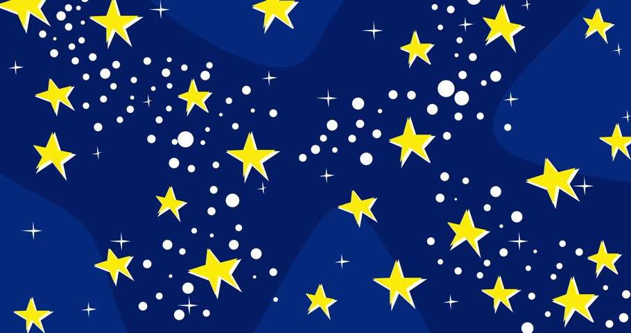 Sanctions Text on the Moon with the night sky and stars. Cartoon animation video.