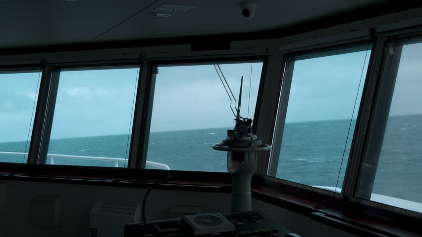 Sea Storm. Pitching. View from ship bridge. Water splashes from bottom to top Royalty-Free Stock Footage #1098837145