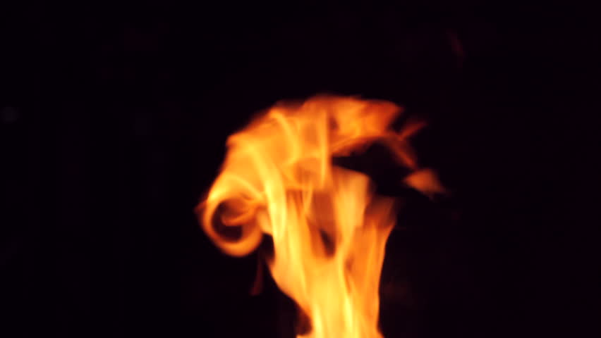 Beautiful footage of burning fire wood in the dark close up. | Shutterstock HD Video #1098843137