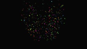 Colorful Party Cracker confetti with star particle exploding animation - Alpha channel video - Powered by Shutterstock - Get 15% off with code: PIKWIZARD15