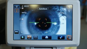 Optometrist examining patient's eyes in eye surgery clinic. Doctor checking eyesight. High quality 4k footage - Powered by Shutterstock - Get 15% off with code: PIKWIZARD15