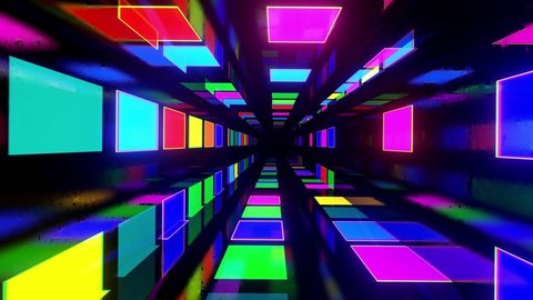 Cyberpunk Glitch Neon Mirror Cube Animated Wallpaper - Embed