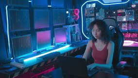 Woman programmer types on computer, show skill in coding and interacting with technology. Female at the forefront of innovation and machine learning, driving the future of software development - Powered by Shutterstock - Get 15% off with code: PIKWIZARD15