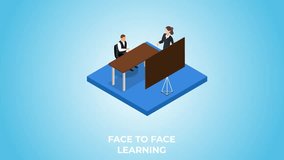 Education concept teacher and student with face to face or offline Learning 3d animation cartoon in 4k - Powered by Shutterstock - Get 15% off with code: PIKWIZARD15