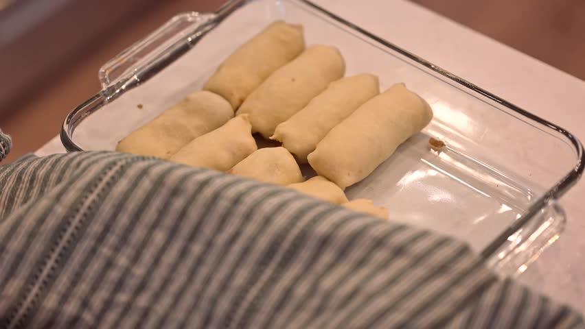 A woman making an eggroll burritos
