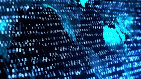 Binary code. Zeros and ones 
in the form of a map of the world. Global programming concept. Coding. Technology. - Powered by Shutterstock - Get 15% off with code: PIKWIZARD15