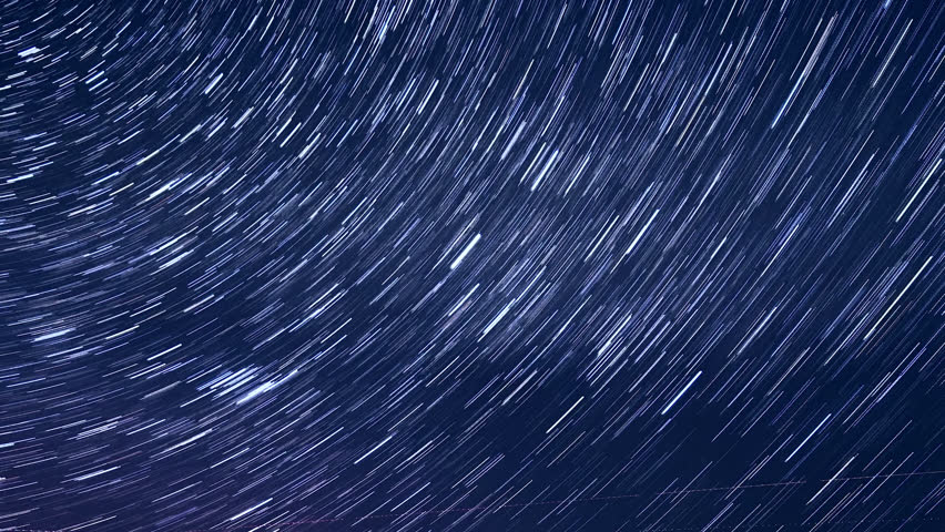 Milky way in night horizon, night starry blue stars trail, beautiful dark day time, stars shining, white. Star trails rolling. Nice clear weather.