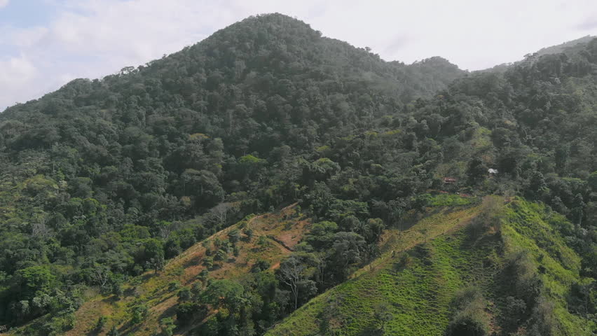 Aerial view of mountains in a sunny day (Santa Marta, Colombia)