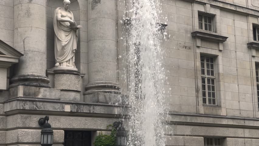 Berlin State Library (Staatsbibliothek zu Berlin), architectural exterior cinematic shot, 4k Germany