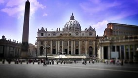 St. Peter's Basilica, Time Lapse, Tile Shift, Rome, Italy, 4k