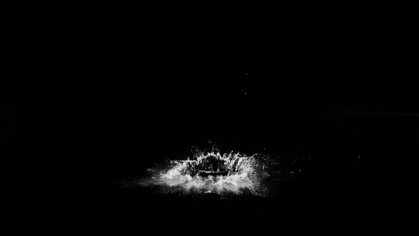 Super slow motion of splashing water crown shape on black background. Filmed on high speed cinema camera, 1000fps. Royalty-Free Stock Footage #1098928311
