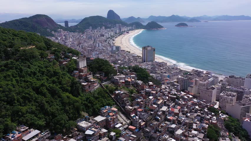 Cantagalo-Pavao-Pavaozinho Favelas. Rio de Janeiro, Brazil. Aerial View. Orbiting Royalty-Free Stock Footage #1098931949