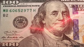 Glowing graphic chart with 100 dollar bill in the background.  - Powered by Shutterstock - Get 15% off with code: PIKWIZARD15