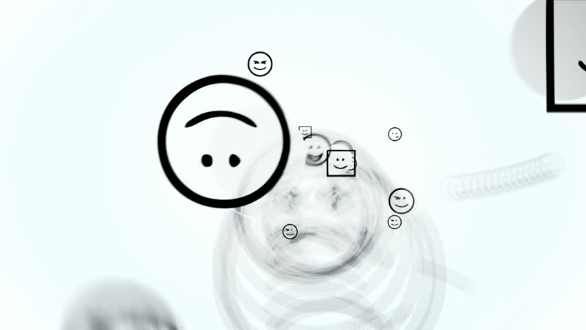 BLAK AND WHITE CARTOON FACES ANIMATION CONCEPT 