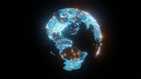 World Connection Animation, Earth Spinning, Earth Motion Graphics, Video Background Loop