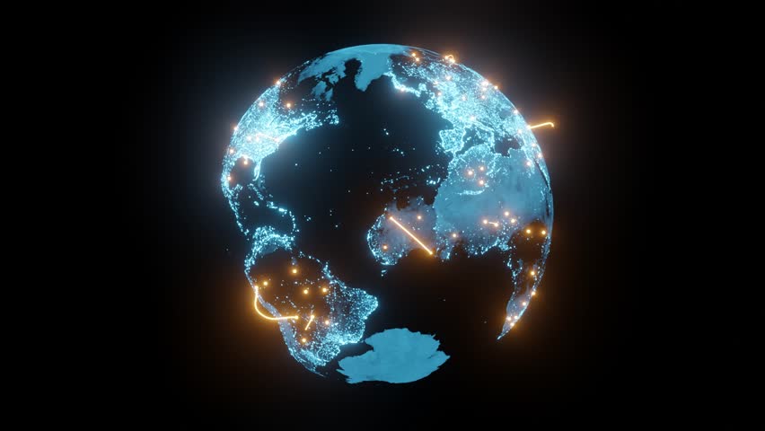 World Connection Animation, Earth Spinning, Earth Motion Graphics, Video Background Loop | Shutterstock HD Video #1098939447