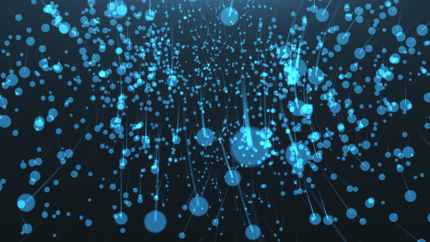 A stream of tadpoles from top to bottom with a swirling. Slowly falling blue droplets with tails on a blue background. Creative abstract background. | Shutterstock HD Video #1098939873