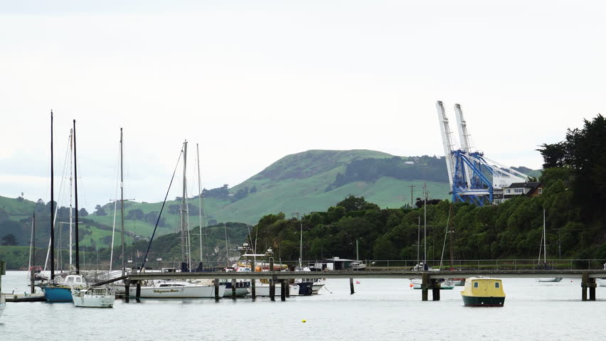 Port Chalmers. South Island, New Zealand. Industrial dock.