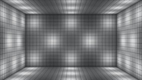 Broadcast Hi-Tech Blinking Illuminated Cubes Room Stage, Grayscale, Events, 3D, Loopable, 4K
