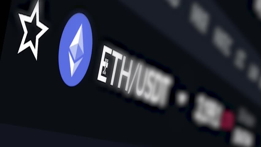 Ethereum’s acronym and logo are shown on a trading page