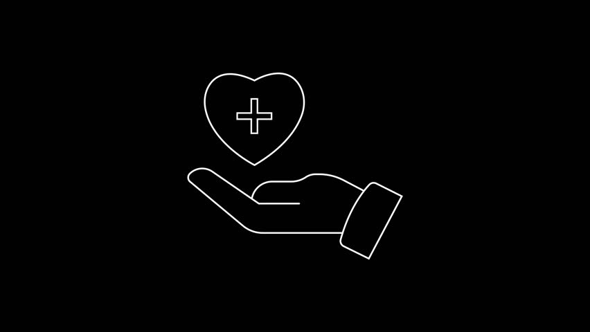 Cool linear minimalistic medical health care icon animation. medical health care icon. loop animation.