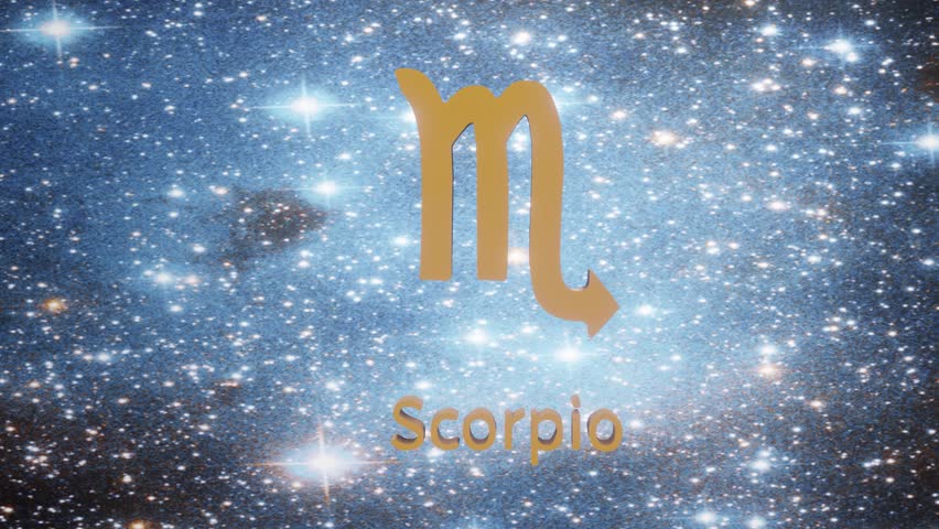 Scorpio. Zodiac sign. Horoscope. Space flight through the constellation. High quality 4k footage. 3D Illustration