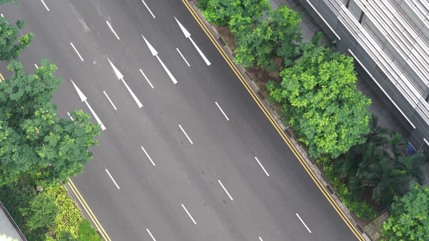 Aerial view of traffic with road Singapore city center. | Shutterstock HD Video #1098958075
