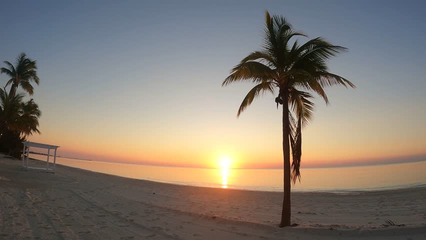 Sunrise at Grand Bahama in the caribbean sea