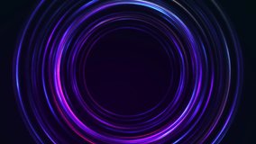 Blue violet neon laser rings abstract futuristic design. Seamless looping techology motion design. Video animation Ultra HD 4K 3840x2160