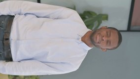 Vertical Video of Smiling African American Man