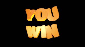 3D animation of neon word - YOU WIN. The concept of video and online games, casino. - Powered by Shutterstock - Get 15% off with code: PIKWIZARD15