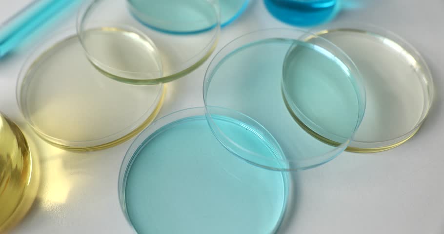 Scientific laboratory experimental glassware with transparent solution | Shutterstock HD Video #1099002981