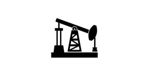 oil pump isolated icon on white background, oil industry video animation, 4K
